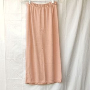A.K.F. New York Peach Knit Maxi Pencil Skirt M